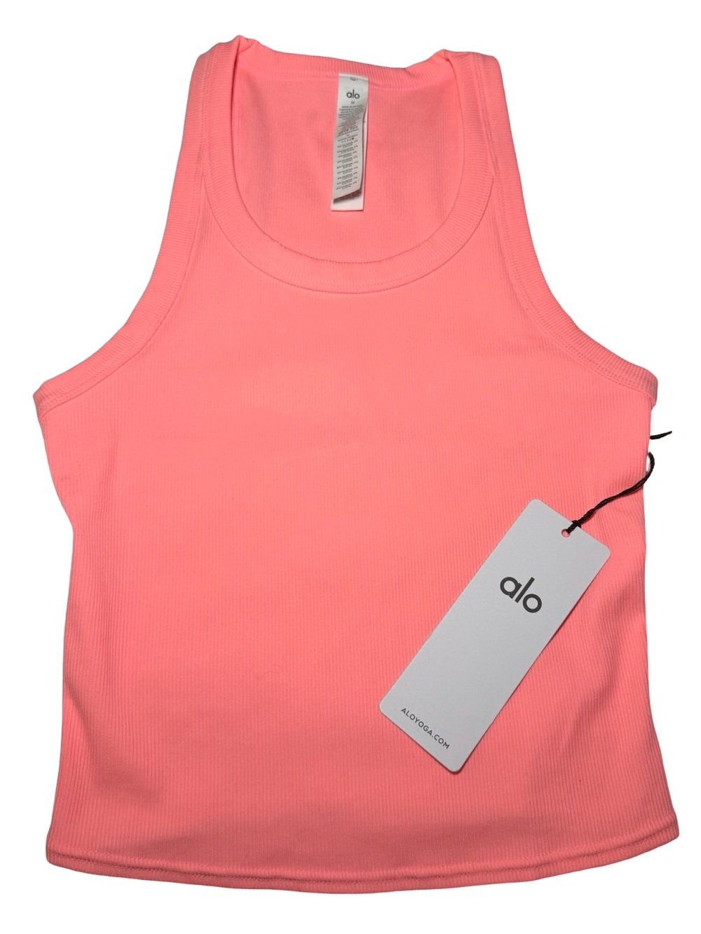 Alo yoga goddess ribbed tank top neon bubblegum NEW WITH TAGS MEDIUM - Picture 3 of 6